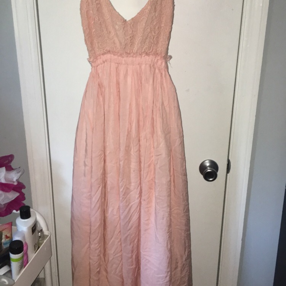 Backless blush pink dress